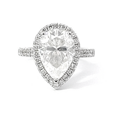 White Gold Diamond Pear And Round Cut Engagement Ring