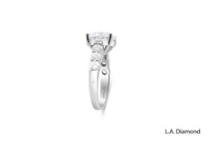 14k White Gold Diamond Round Cut Engagement Ring 2c