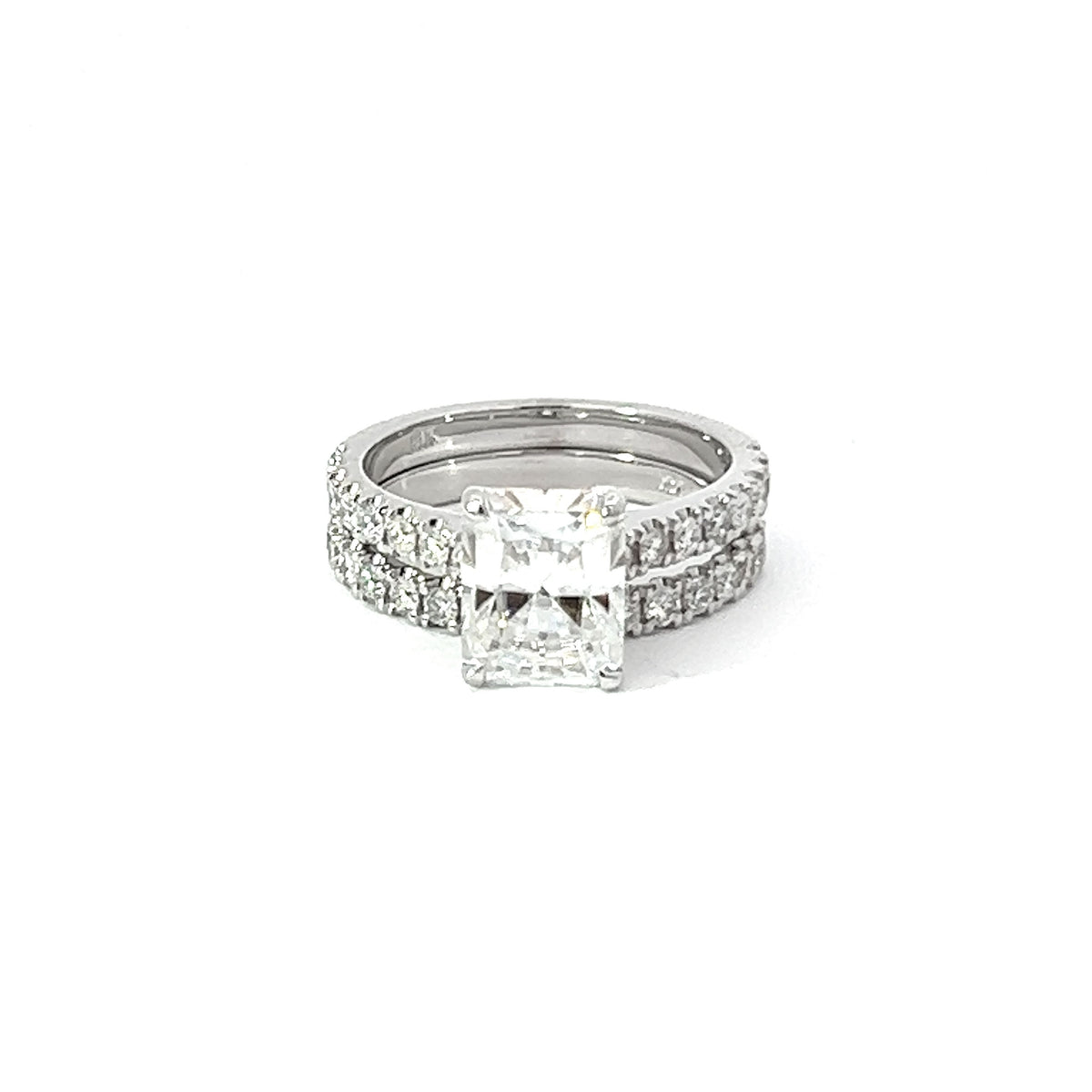 14K White Gold  Radiant Cut Diamond Engagement Ring