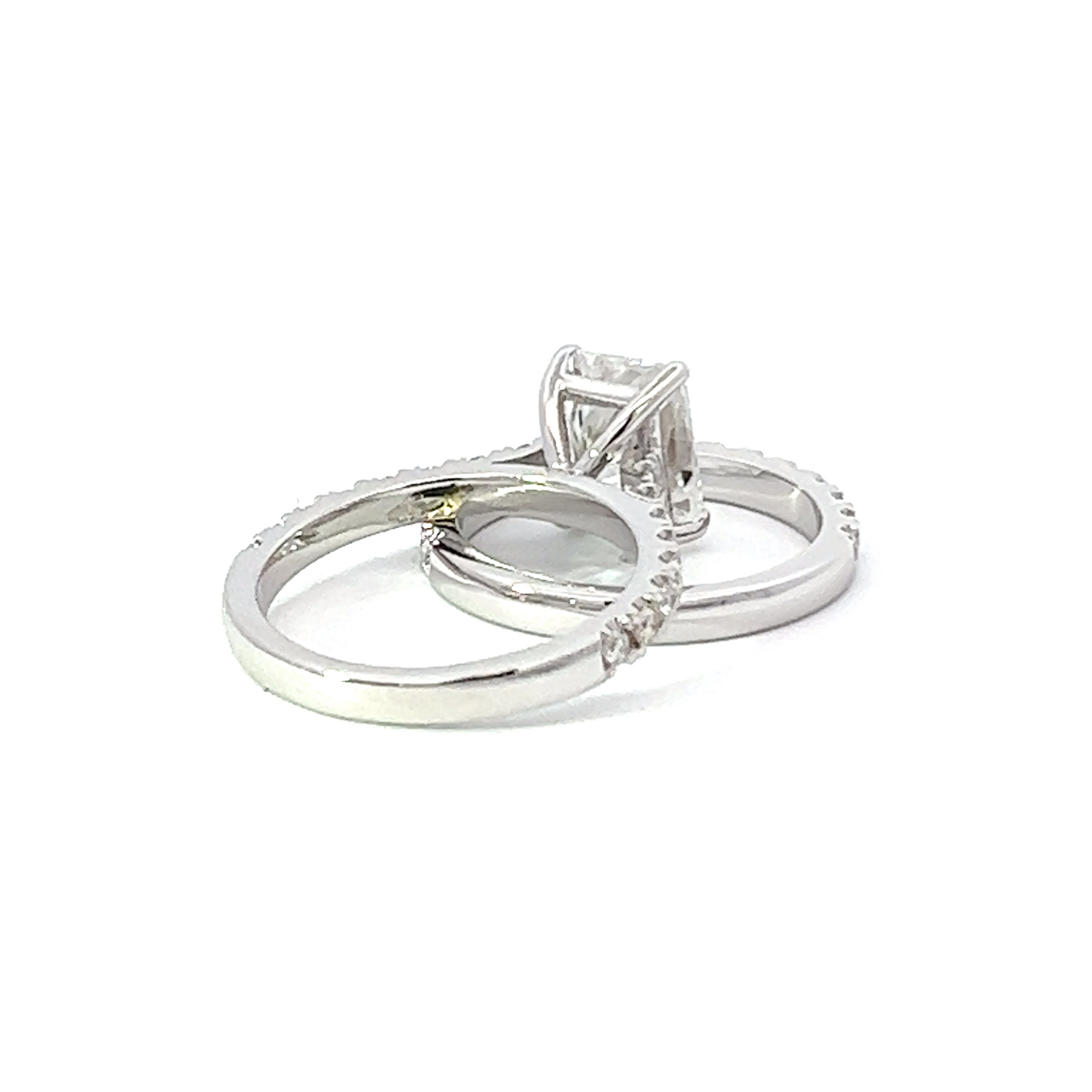 14K White Gold  Radiant Cut Diamond Engagement Ring