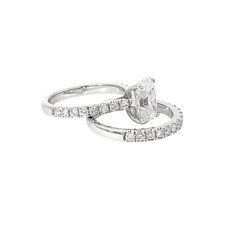14K White Gold  Radiant Cut Diamond Engagement Ring