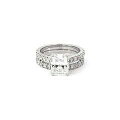 14K White Gold  Radiant Cut Diamond Engagement Ring