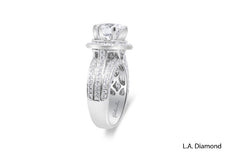 14K White Gold Halo-Style Engagement Ring