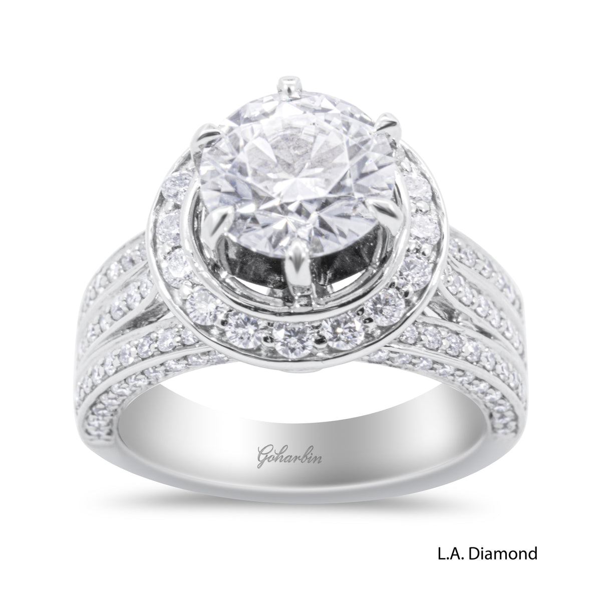 14K White Gold Halo-Style Engagement Ring