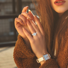 14K White Gold Halo-Style Engagement Ring