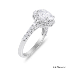 14K White Gold Halo-Style Engagement Ring