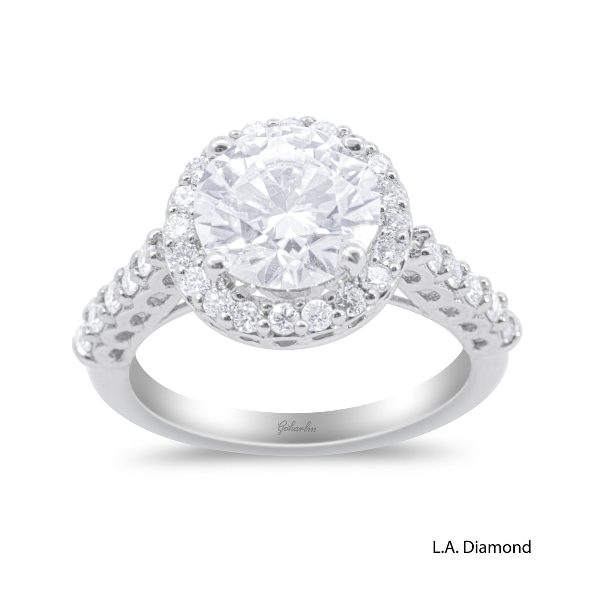 14K White Gold Halo-Style Engagement Ring