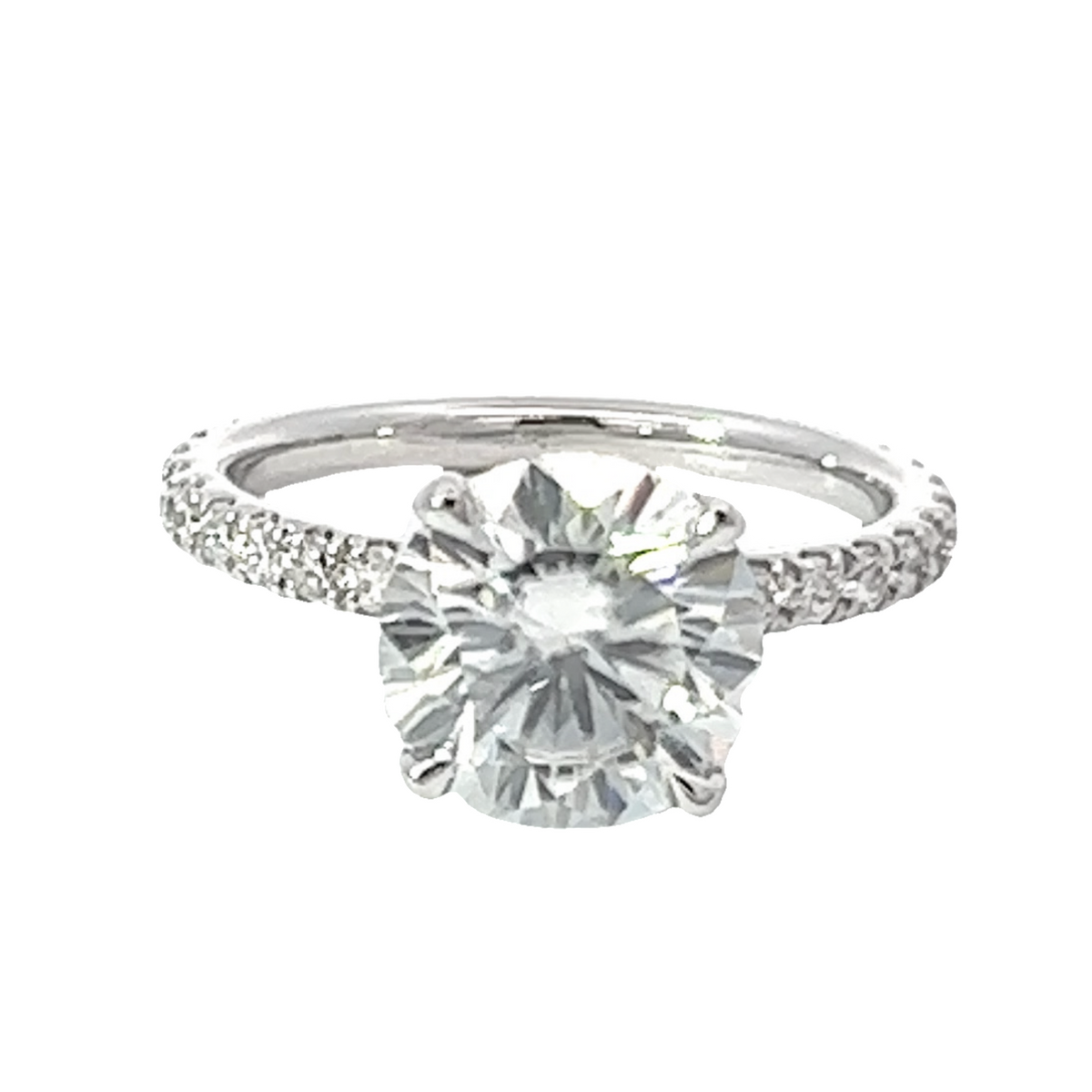 14k White Gold Diamond Round Cut Infinity Engagement Ring