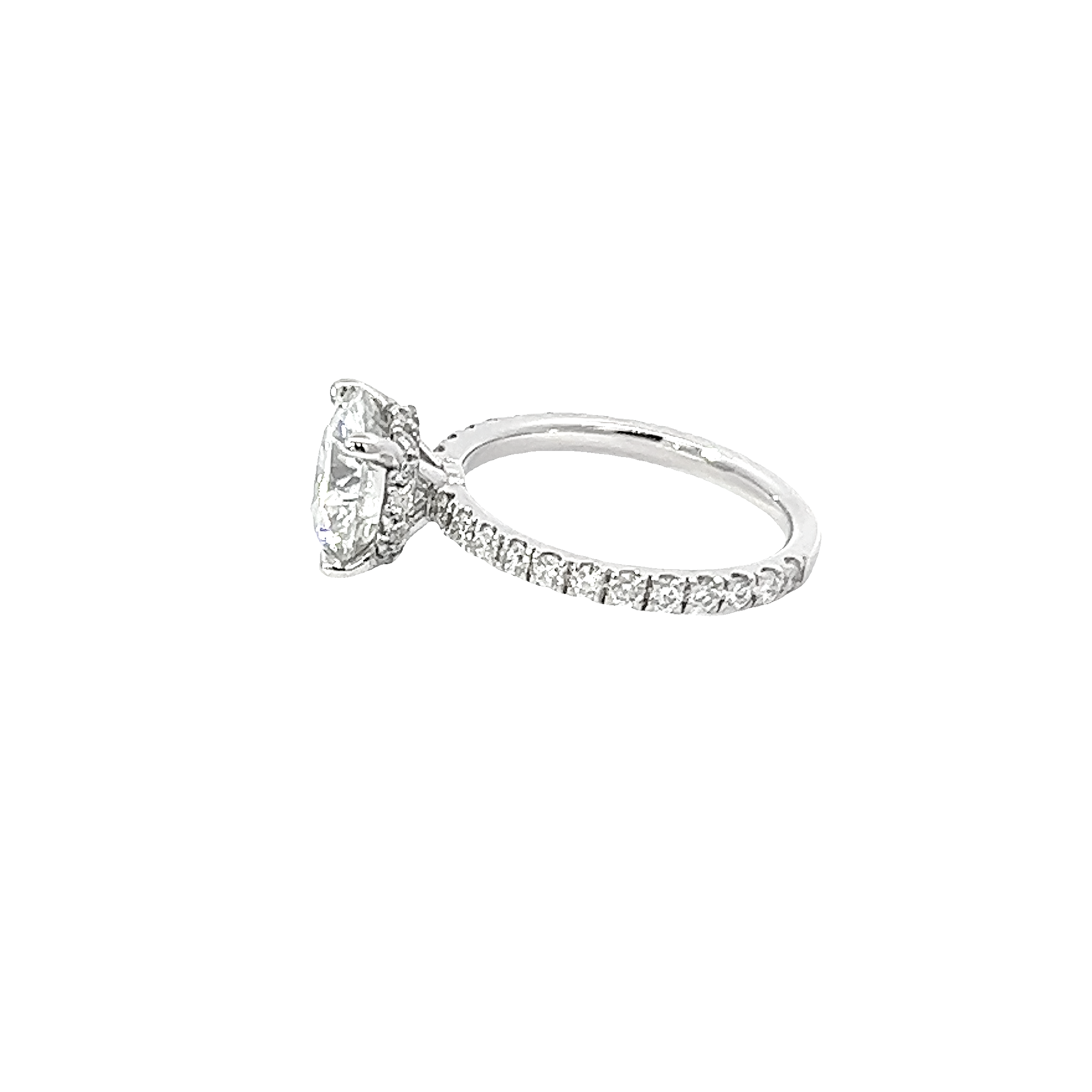 14k White Gold Diamond Round Cut Infinity Engagement Ring