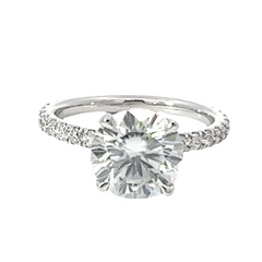 14k White Gold Diamond Round Cut Infinity Engagement Ring