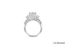 14k White Gold Diamond Double Halo Round Cut Engagement Ring