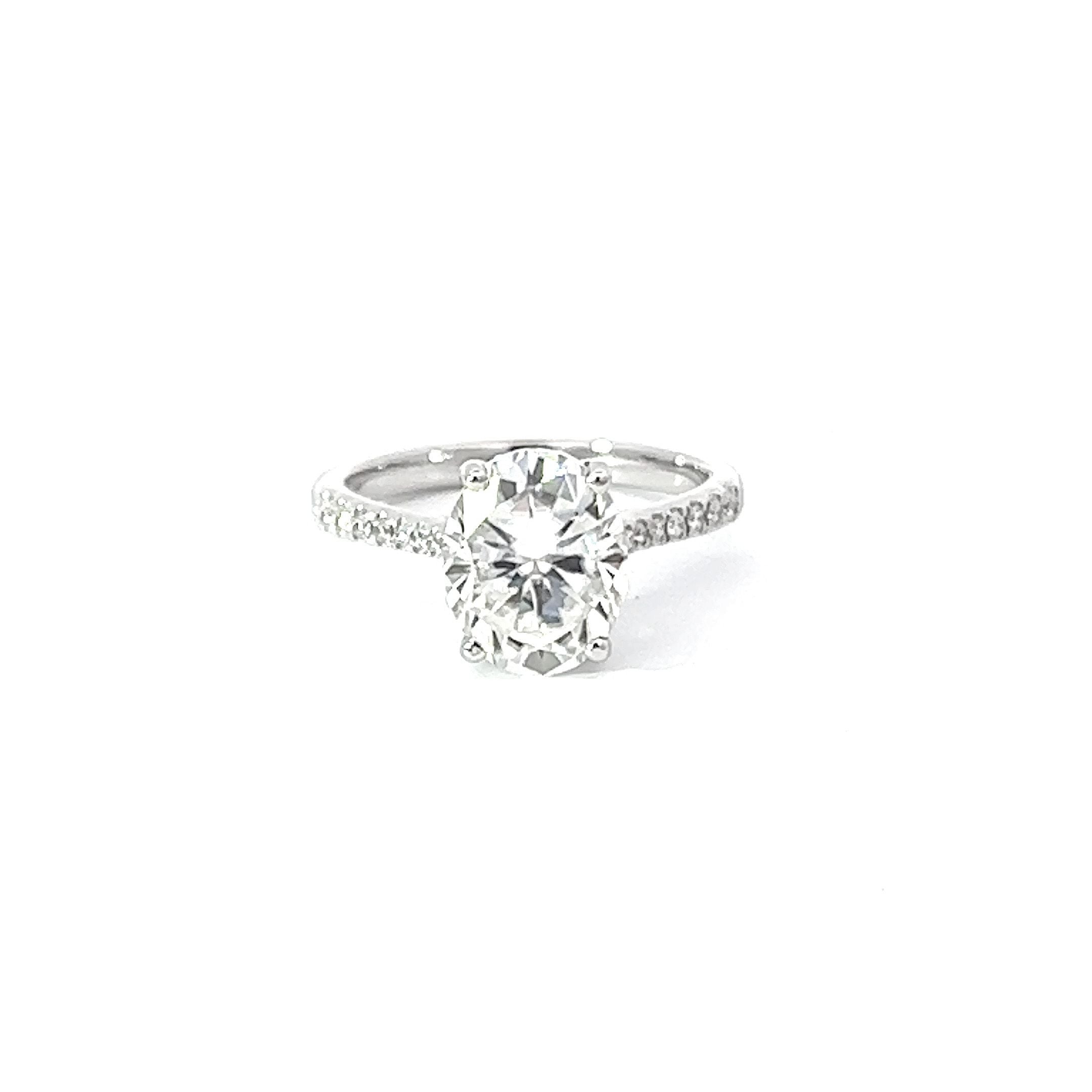 14k White Gold Diamond Round Cut  Engagement Ring - LA DIAMOND