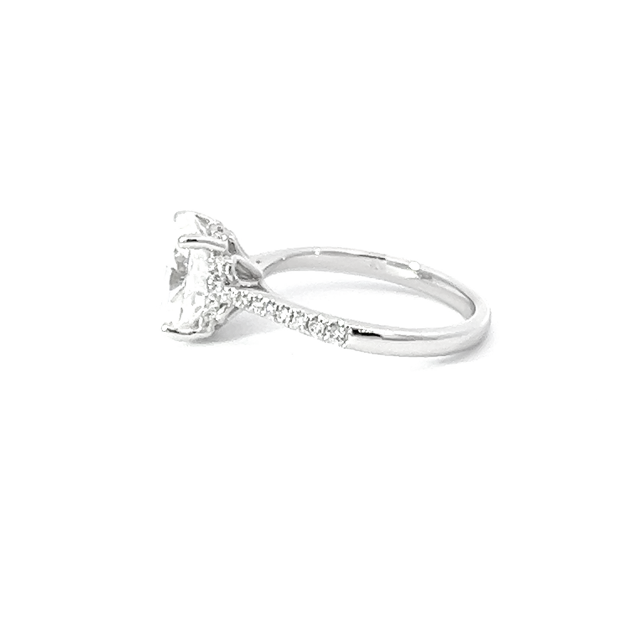 14k White Gold Diamond Round Cut  Engagement Ring - LA DIAMOND