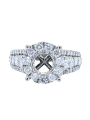 14k White Gold Diamond Round Cut Engagement Ring 2.35c - LA DIAMOND