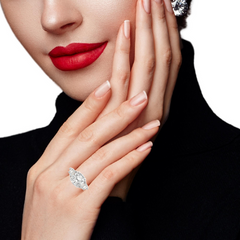 14k White Gold Diamond Crushed Ice Cushion Cut Engagement Ring 5.43c - LA DIAMOND