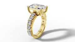 8ct Emerald Cut Solitaire Eternity Diamond Engagement Ring