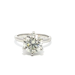 14K White Gold Round Cut Diamond Engagement Ring