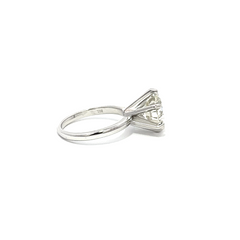 14K White Gold Round Cut Diamond Engagement Ring