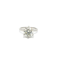 14K White Gold Round Cut Diamond Engagement Ring