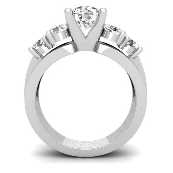 18K White Gold Round Diamond Cluster Engagement Ring (3.50 ct)
