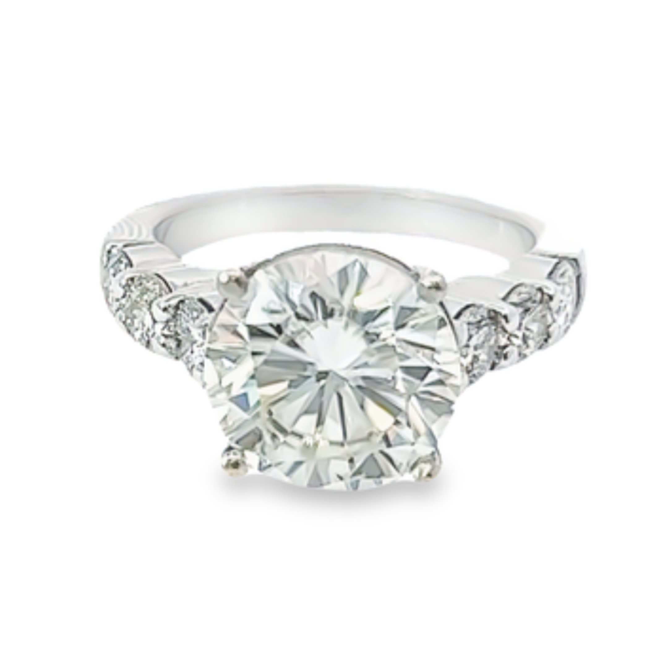 14k White Gold Diamond Round Cut Engagement Ring 2c