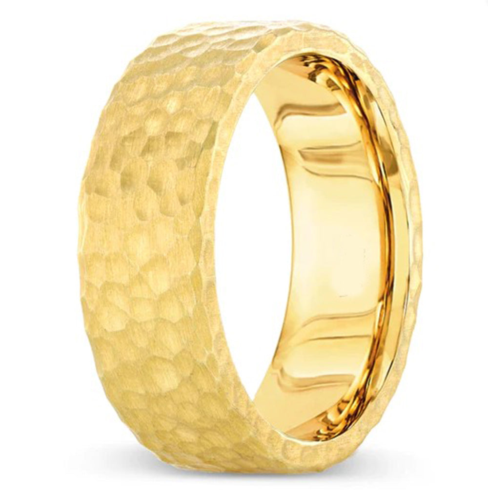 14K Yellow Gold Wedding Band 7.5mm Fancy Design
