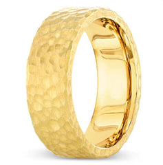14K Yellow Gold Wedding Band 7.5mm Fancy Design