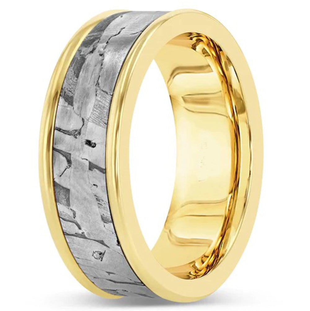 New Men's Wedding Band 14K Two Tone - White And Yellow Gold Wedding Band Available in all sizes