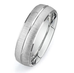 New Men's Wedding Band Collection 14K White Gold 6.5mm Fancy Design