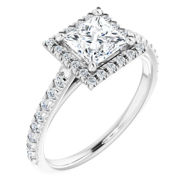 1 CT Natural Diamond 14K Gold Halo-Style Engagement Ring