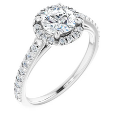 1 CT Natural Diamond 14K Gold Halo-Style Engagement Ring