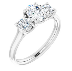 1.5 Ct Natural Diamond 14K Gold 3-Stone Engagement Ring