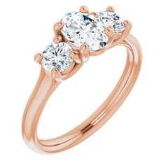 1.5 Ct Natural Diamond 14K Gold 3-Stone Engagement Ring