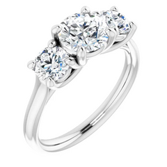 1.5 Ct Natural Diamond 14K Gold 3-Stone Engagement Ring