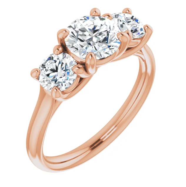 1.5 Ct Natural Diamond 14K Gold 3-Stone Engagement Ring