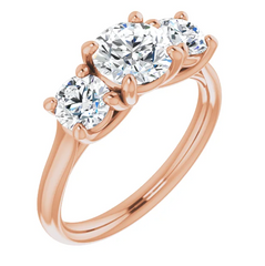 1.5 Ct Natural Diamond 14K Gold 3-Stone Engagement Ring