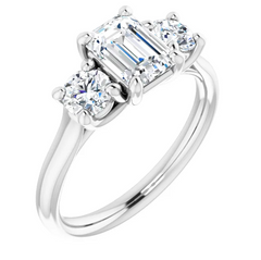 1.5 Ct Natural Diamond 14K Gold 3-Stone Engagement Ring