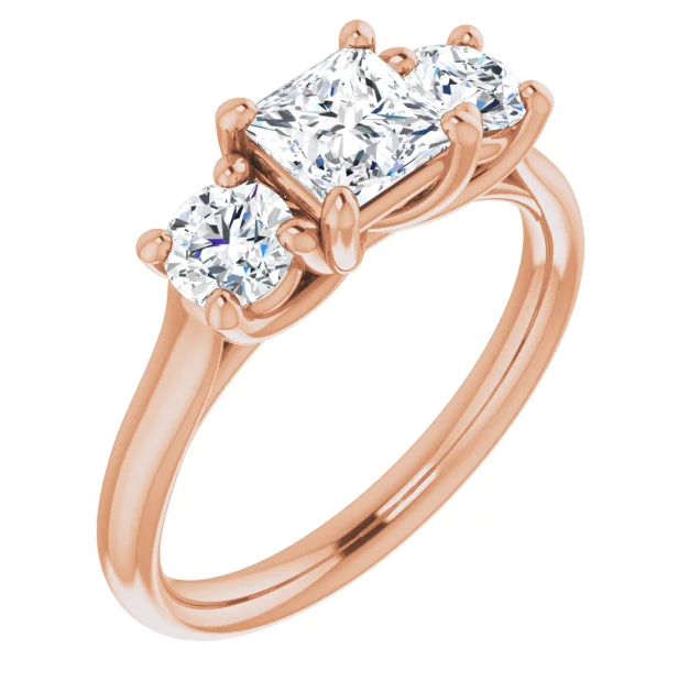 1.5 Ct Natural Diamond 14K Gold 3-Stone Engagement Ring