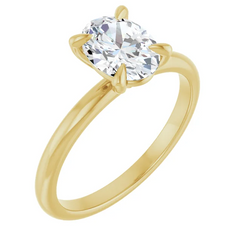 1 Ct Natural Diamond 14K Gold Solitaire Engagement Ring
