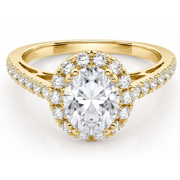 14K White Gold Oval Shape Diamond Engagement Ring (3.60 ctw) - LA DIAMOND