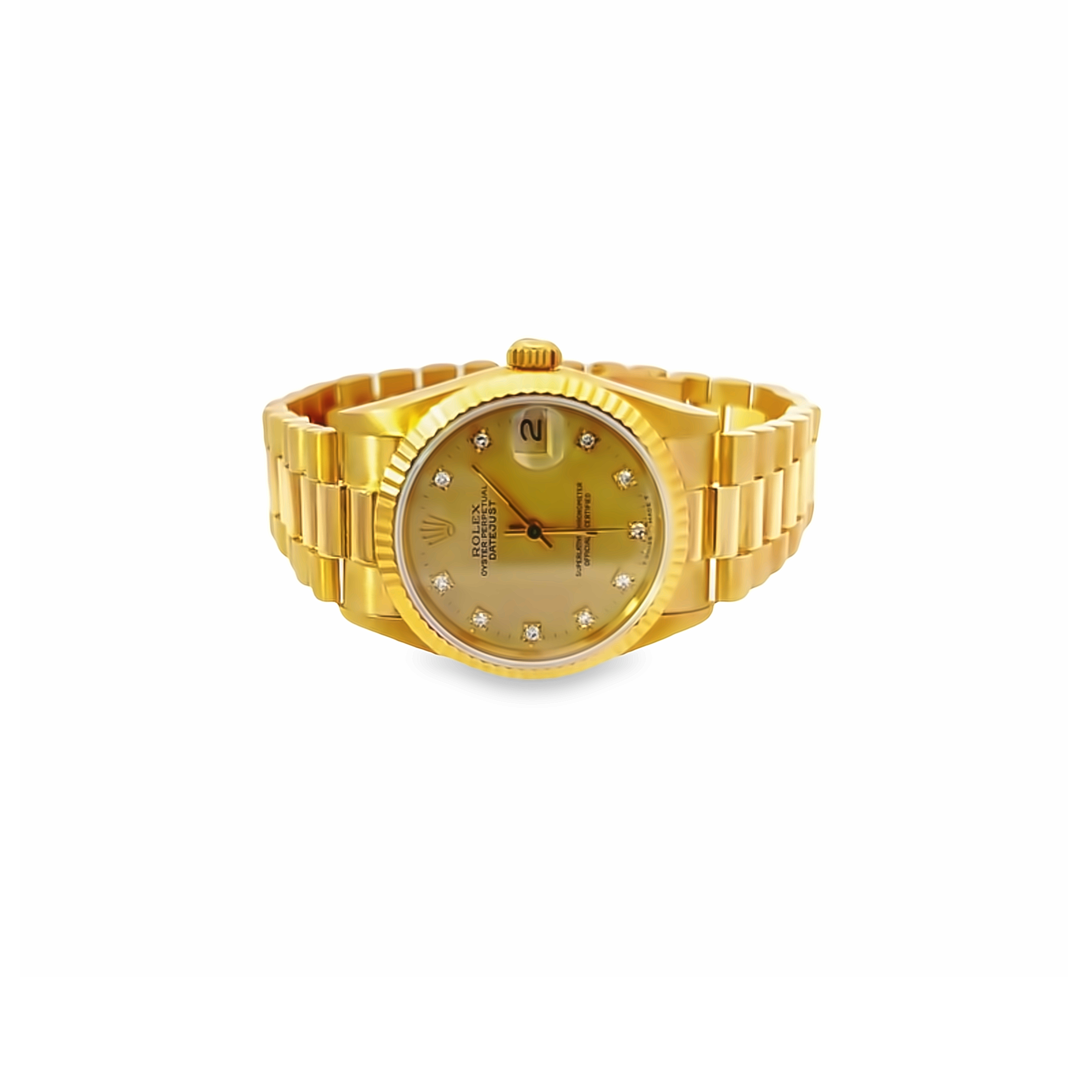 18K Yellow Gold Pre- Owned Rolex Oyster Perpetual DateJust (Brand New  Condition) -LA DIAMOND