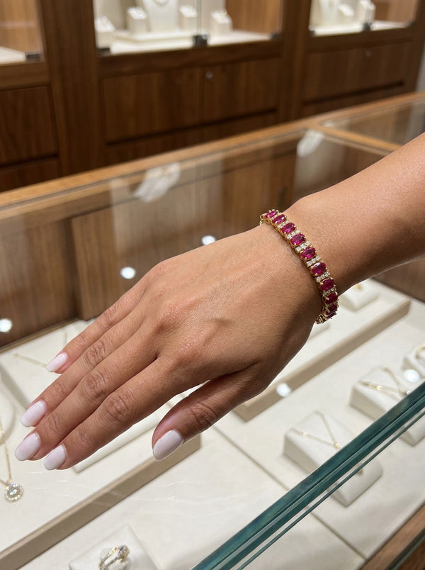14K Gold Diamond & Ruby Bracelet (2.70 ct Diamond)