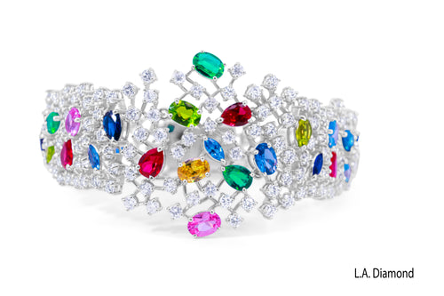 18K White Gold Diamond Bracelet (12.76 ct) - LA DIAMOND