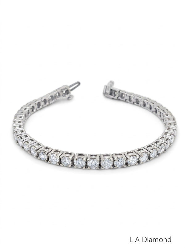 14k Yellow Gold Diamond Round Cut Tennis Bracelet 8.90c - BD285 - LA DIAMOND