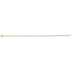Dainty Baguette Diamond Tennis Bracelet set in 14k Gold