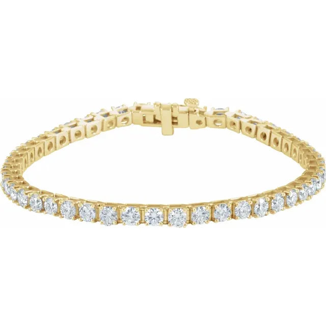 Classic Round Brilliant Cut Diamond Tennis Bracelet Set in 14k Gold