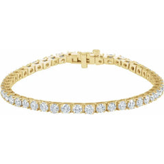 Classic Round Brilliant Cut Diamond Tennis Bracelet Set in 14k Gold