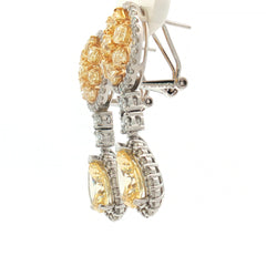 Fancy Yellow Diamond Drop Earring Set in 14k White Gold