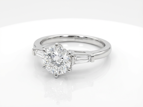 14K White Gold Round Diamond Engagement Ring (2.01 ct)