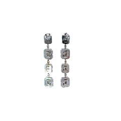 18k White Gold Diamond Drop Earrings